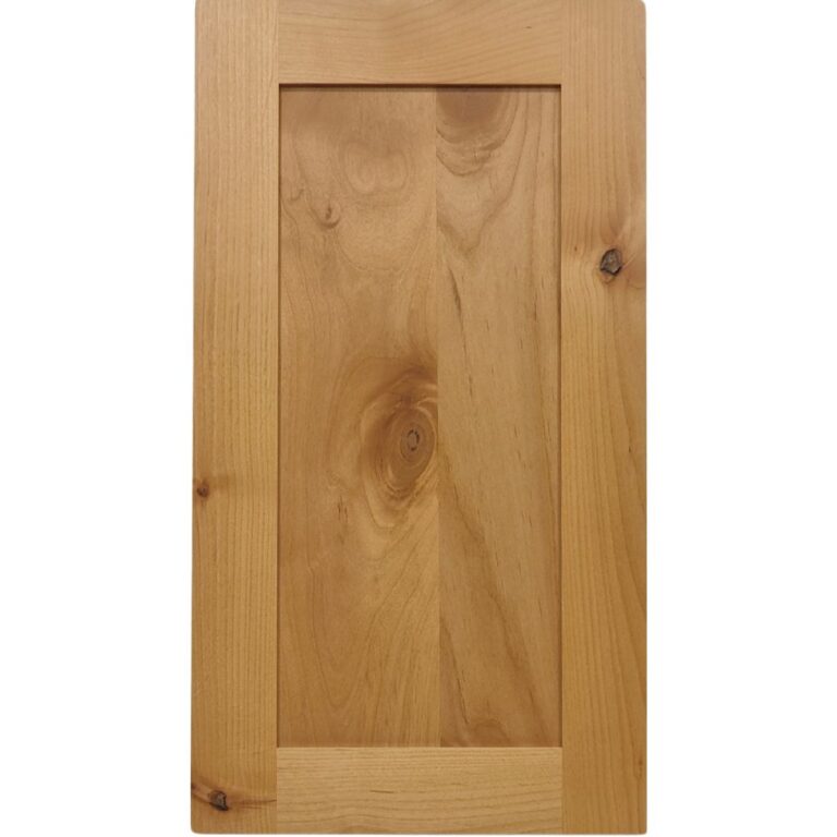 A Knotty Alder cabinet door with a plywood center panel.