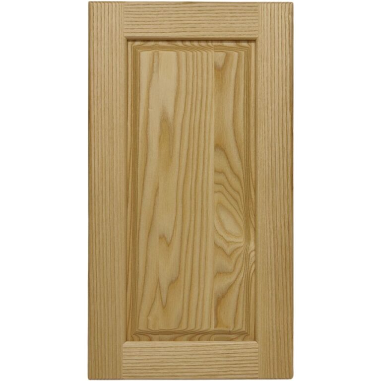 A Natural Ash cabinet door with a raised center panel.