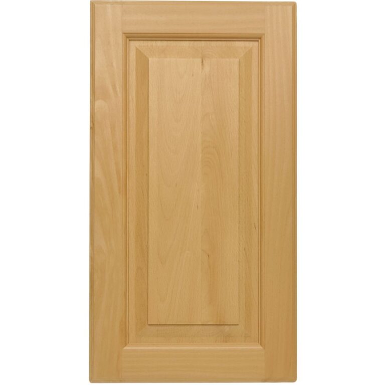 A Beech cabinet door with a raised panel.