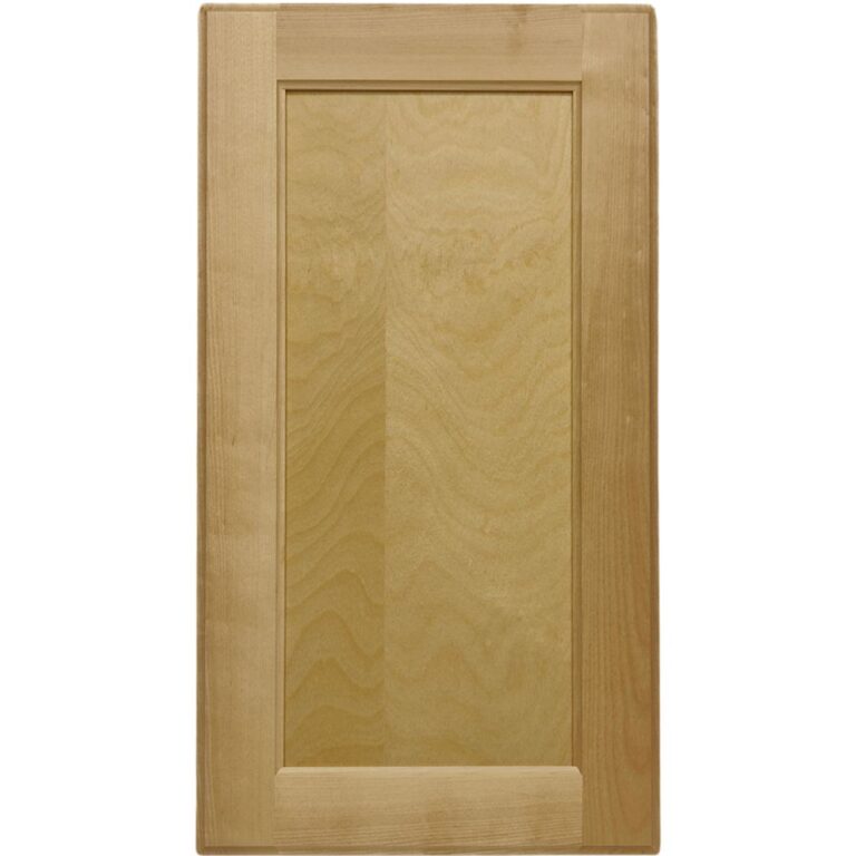 A White Birch cabinet door with a plywood center panel.