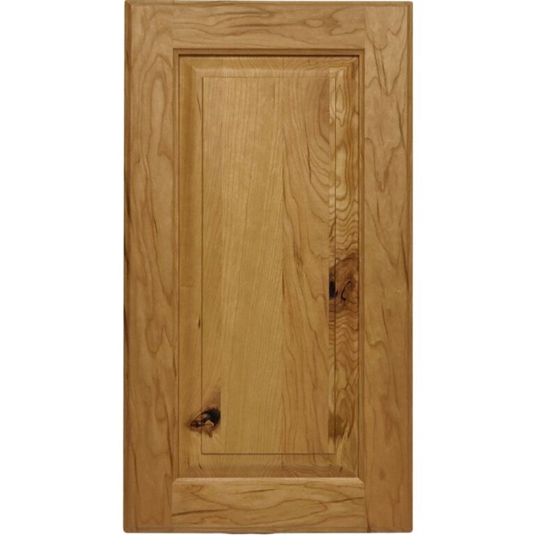 A Rustic Cherry cabinet door with a raised panel.