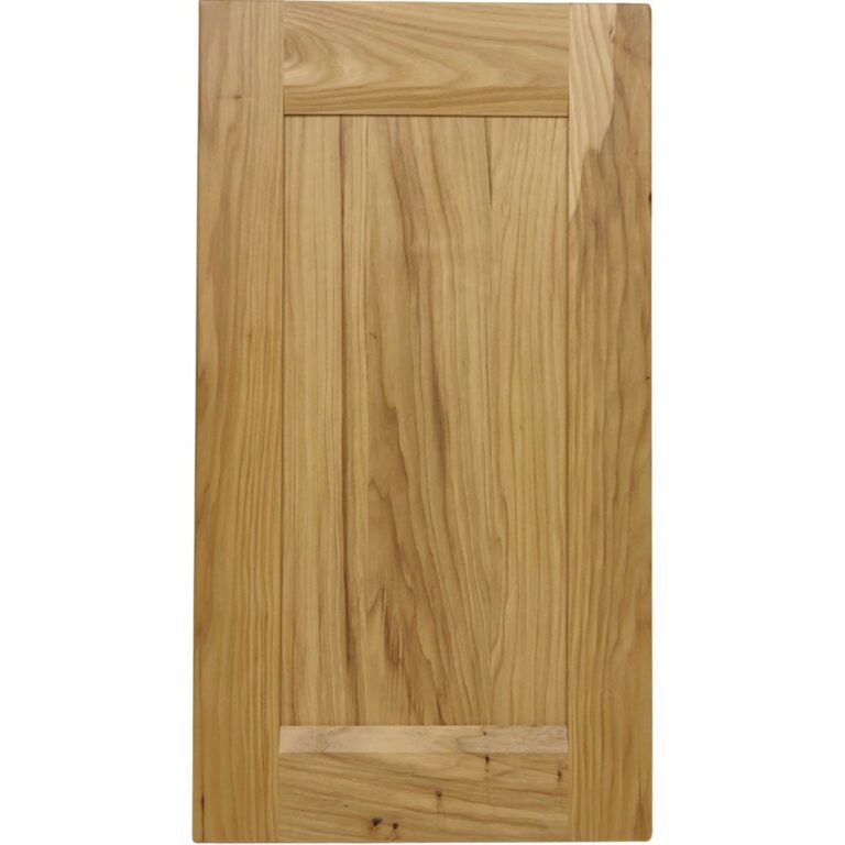 A heart Hickory cabinet door with a solid wood center panel.