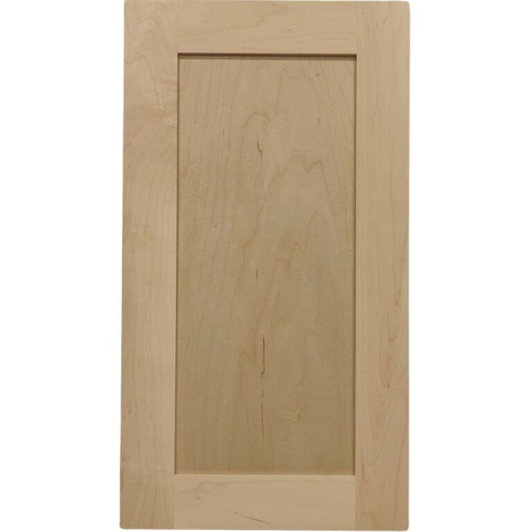 A Maple shaker style cabinet door with a plywood center panel.