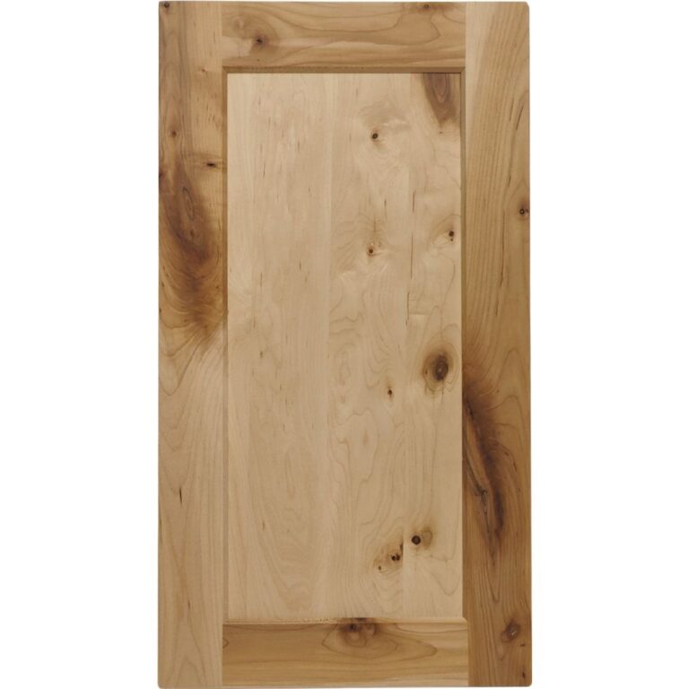 A rustic Maple cabinet door with a solid wood center panel.