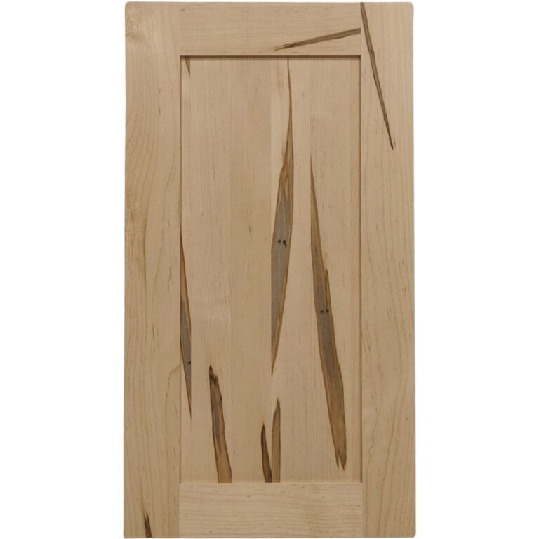 A wormy soft Maple cabinet door with a solid wood center panel.