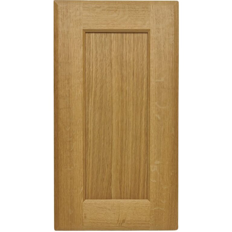 A Quarter Sawn White Oak cabinet door with a plywood center panel.
