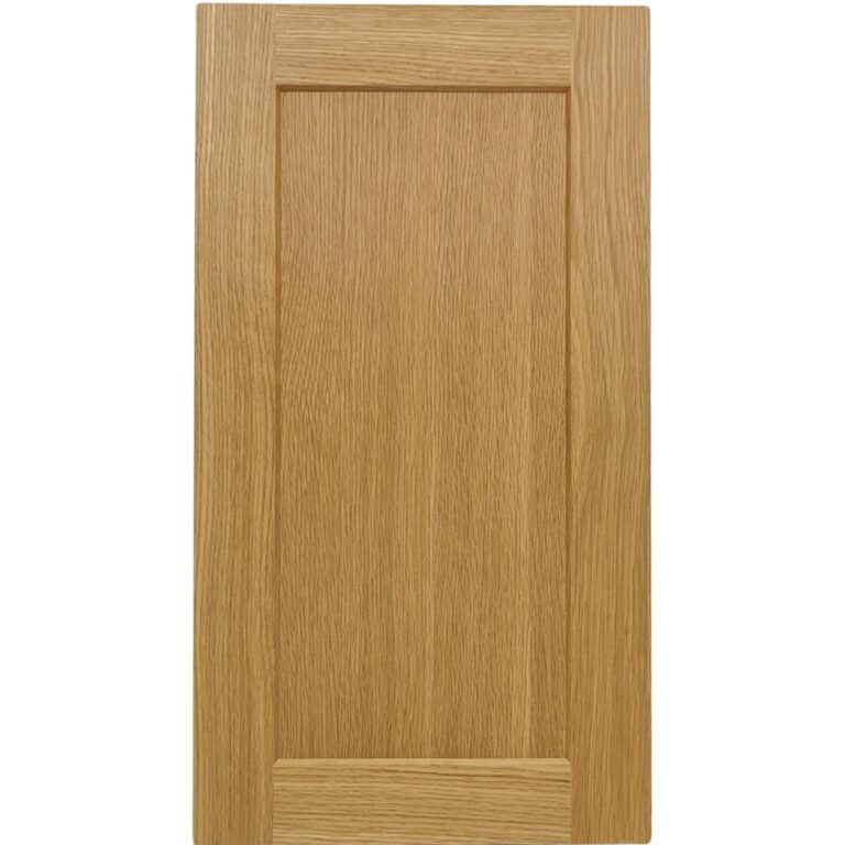 A Rift Cut White Oak door with a solid wood center panel.