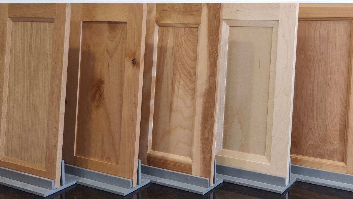 Why is plywood used in cabinet doors?