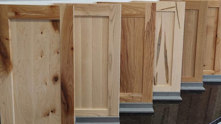 A variety of cabinet doors, each featuring different cabinet door profiles. Cabinet door suppliers use cabinet door profile codes to avoid confusion.