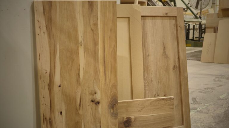 Cabinet doors with a variety of defects.