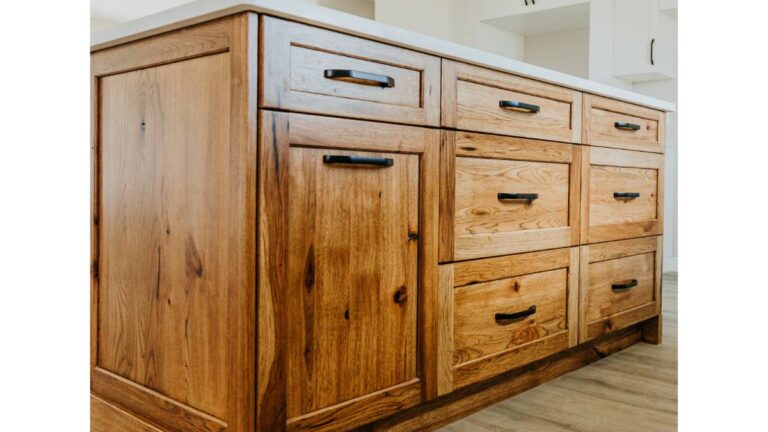 Cope and stick cabinet doors, like the ones on this island, are a traditional door style.