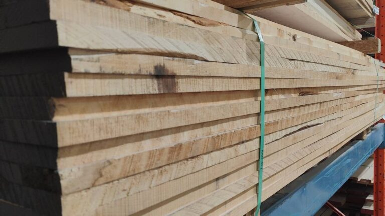 A lift of raw hard Maple lumber ready to be turned into cabinet doors.